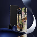 Watercolor Ink Splash Tough Phone Case — Abstract Olive, Blush & Charcoal Protective Cover