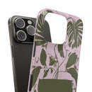 Slim Phone Case — Retro Monstera Plant Pink Green Botanical Design