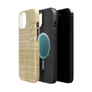 Magnetic Impact-Resistant Phone Case — Neutral Geometric Pattern