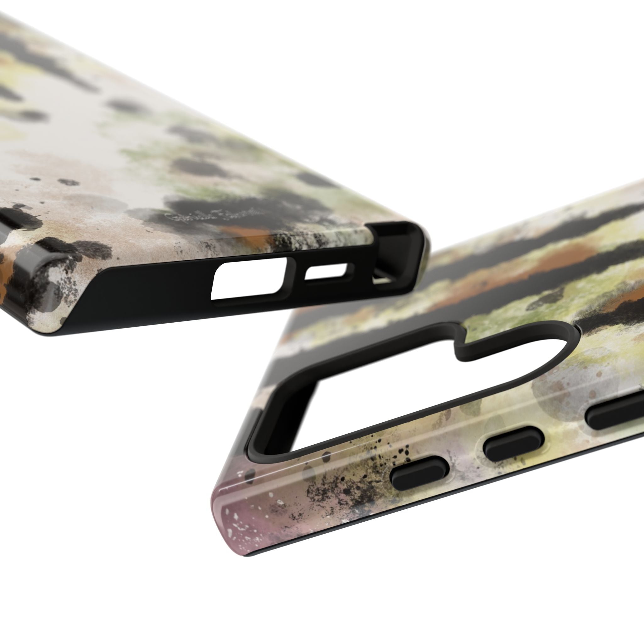 Abstract Camouflage Tough Phone Case — Watercolor Drip Design