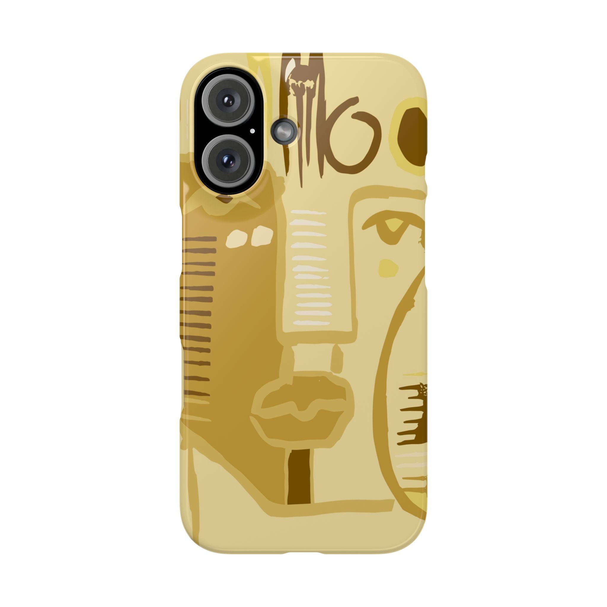 Abstract Face Art Slim Phone Case | Minimalist Neutral Tones