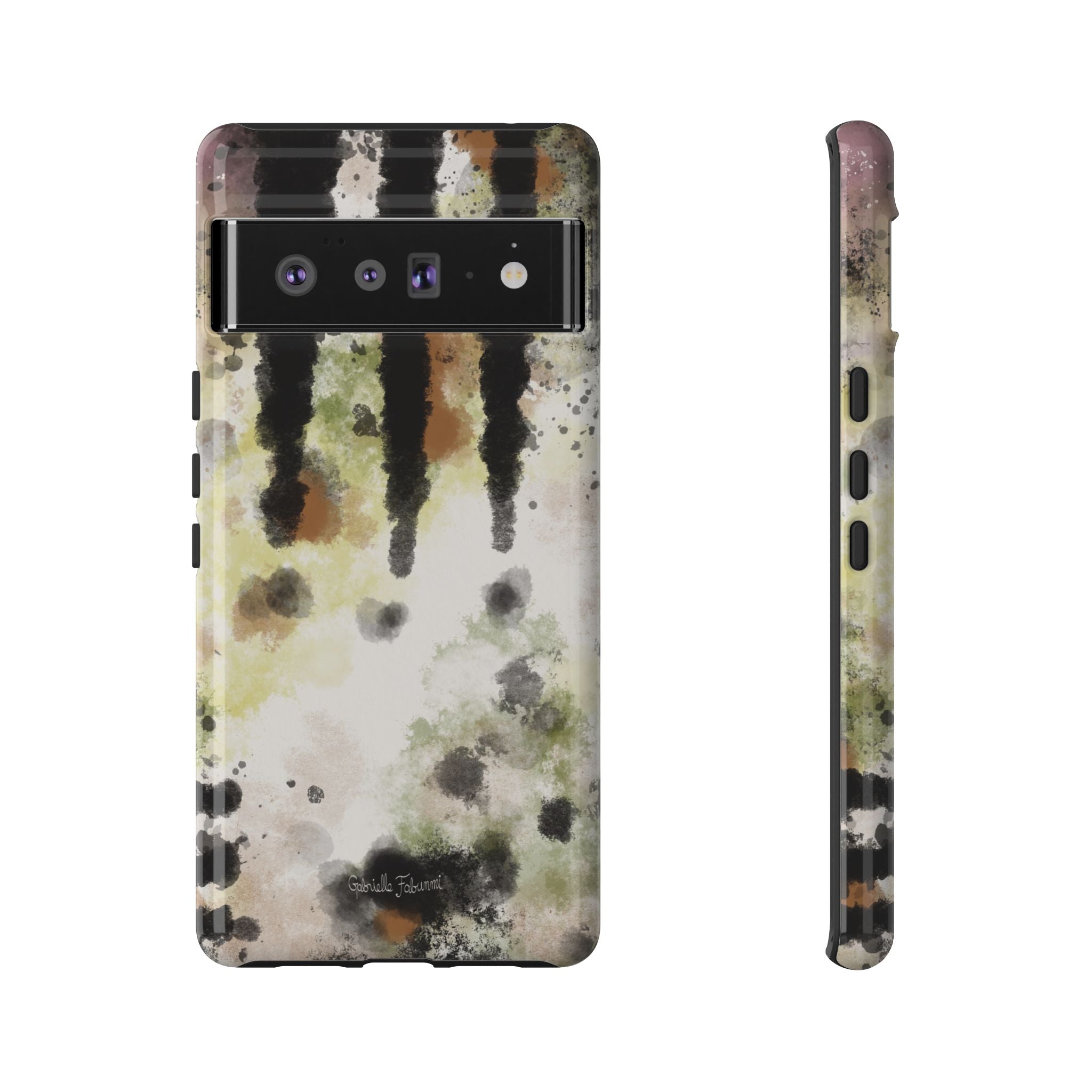 Abstract Camouflage Tough Phone Case — Watercolor Drip Design