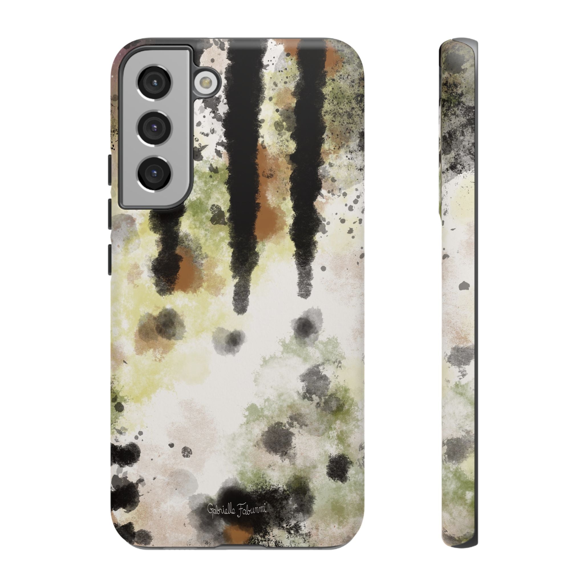 Abstract Camouflage Tough Phone Case — Watercolor Drip Design