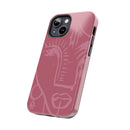 Abstract Line Face Tough Phone Case | Blush Pink Minimalist Art