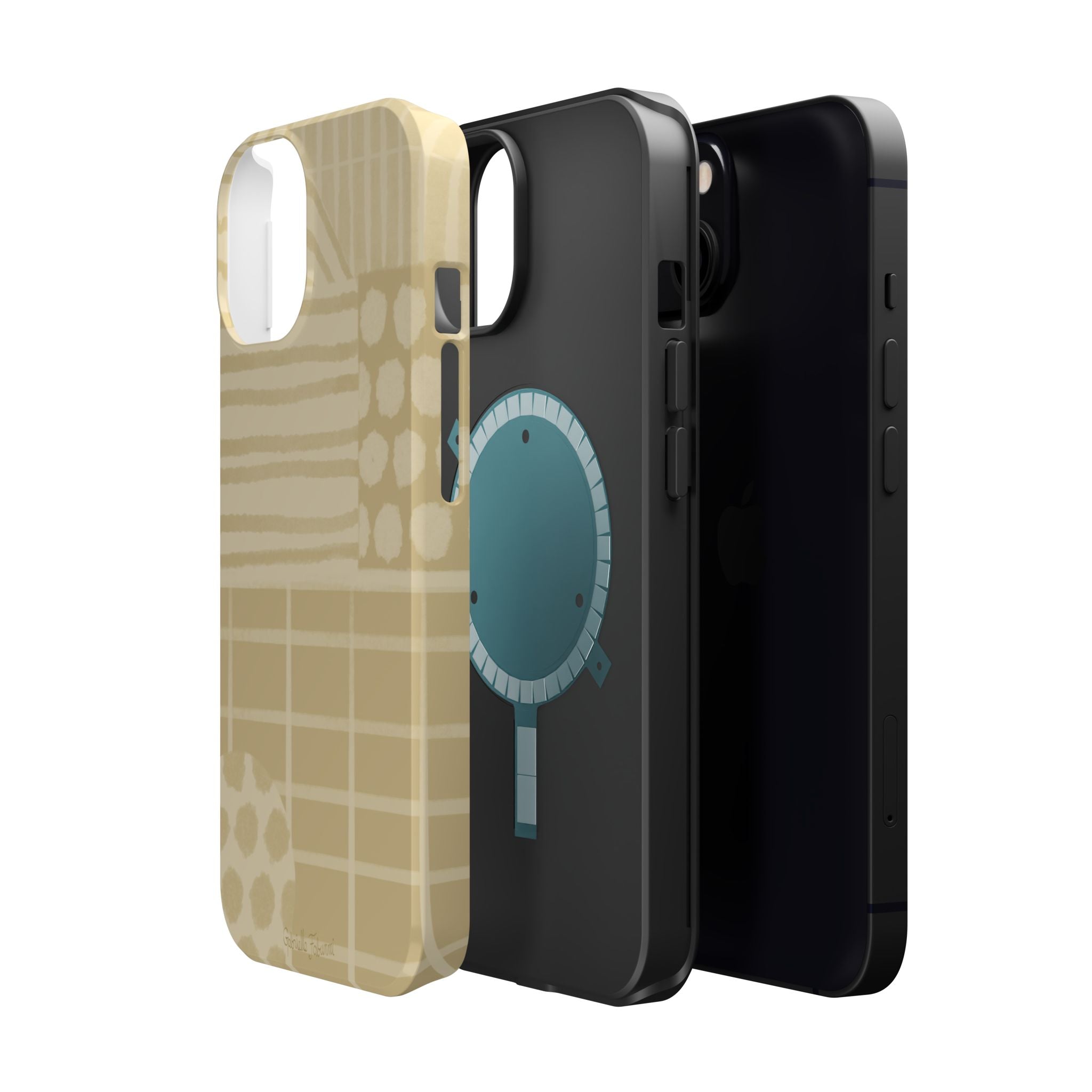 Magnetic Impact-Resistant Phone Case — Neutral Geometric Pattern