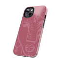Abstract Line Face Tough Phone Case | Blush Pink Minimalist Art