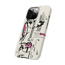 Abstract Face Line Art Slim Phone Case | Minimal Pink Accent
