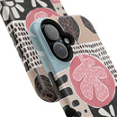 Abstract Floral Magnetic Phone Case — Impact-Resistant Protective Cover with Pink & Teal Collage Design