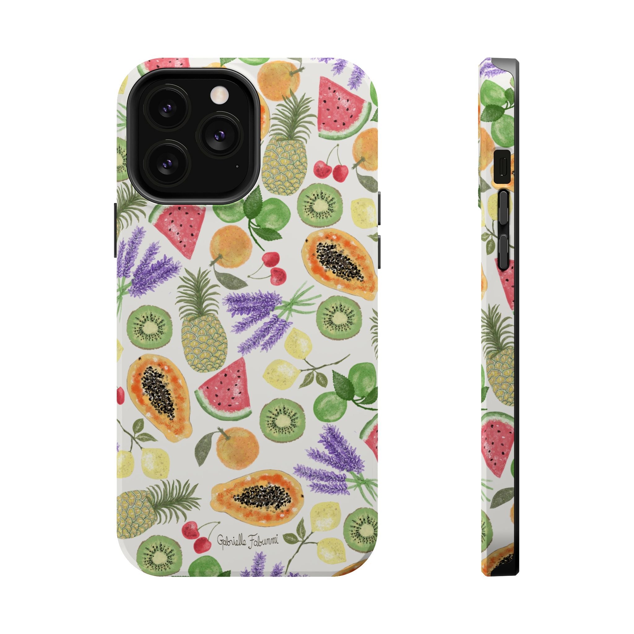 Tropical Fruit Magnetic Impact Phone Case — Watercolor Kiwi, Papaya & Watermelon