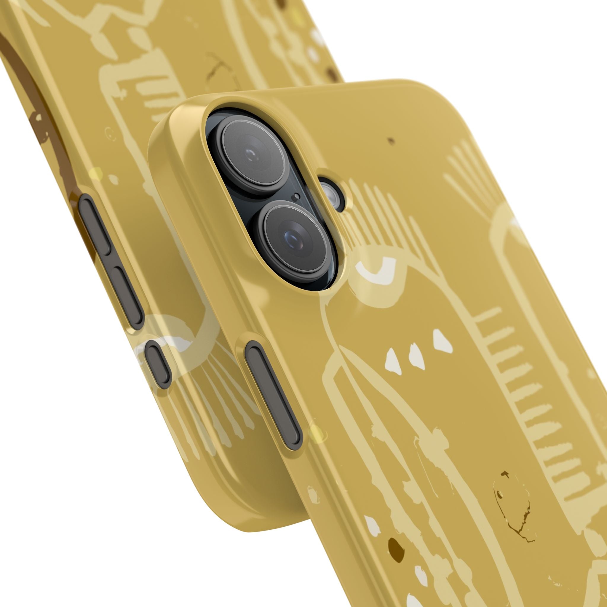 Abstract Line Face Slim Phone Case | Minimalist Art, Mustard Yellow