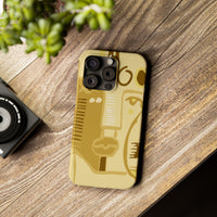 Abstract Face Art Slim Phone Case | Minimalist Neutral Tones