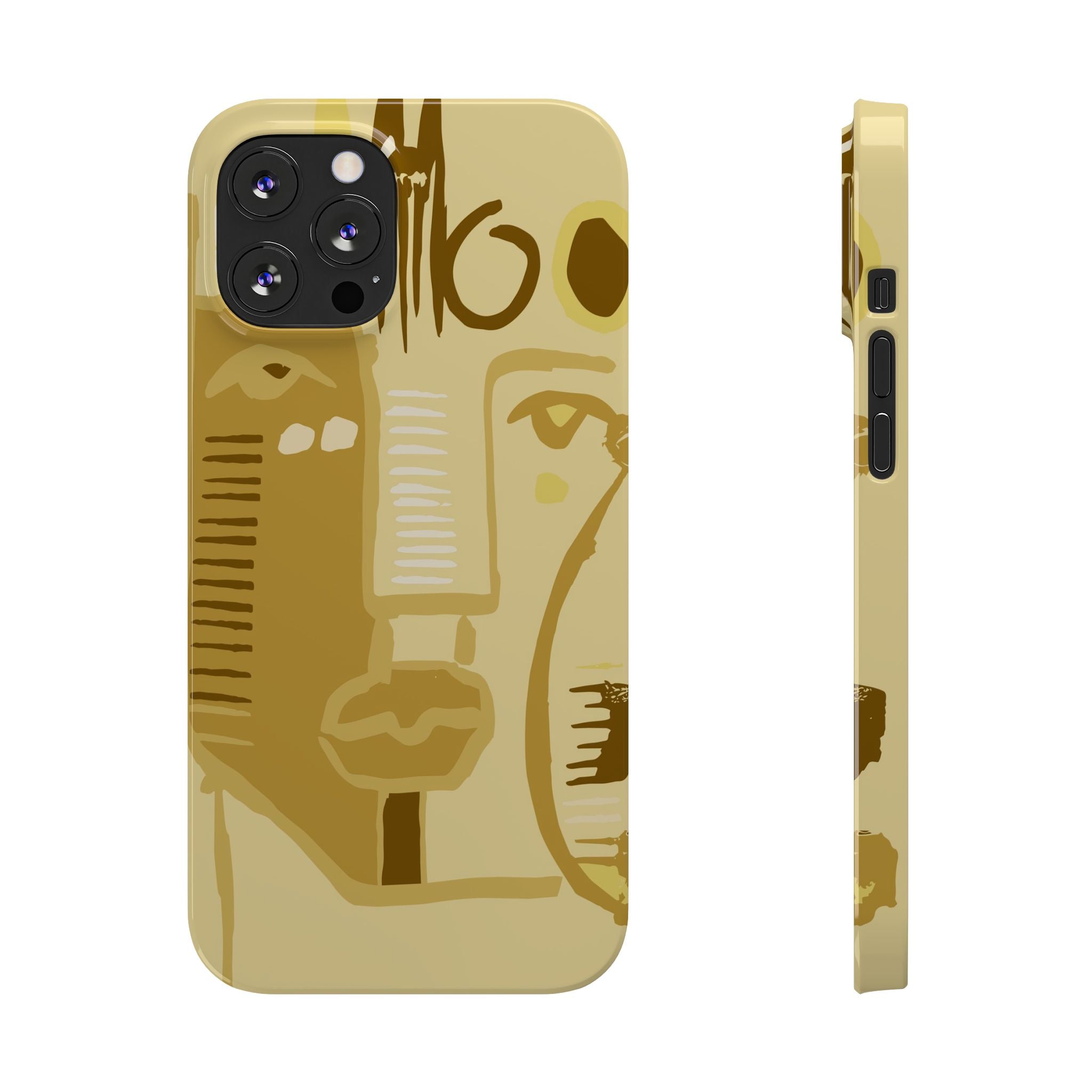 Abstract Face Art Slim Phone Case | Minimalist Neutral Tones