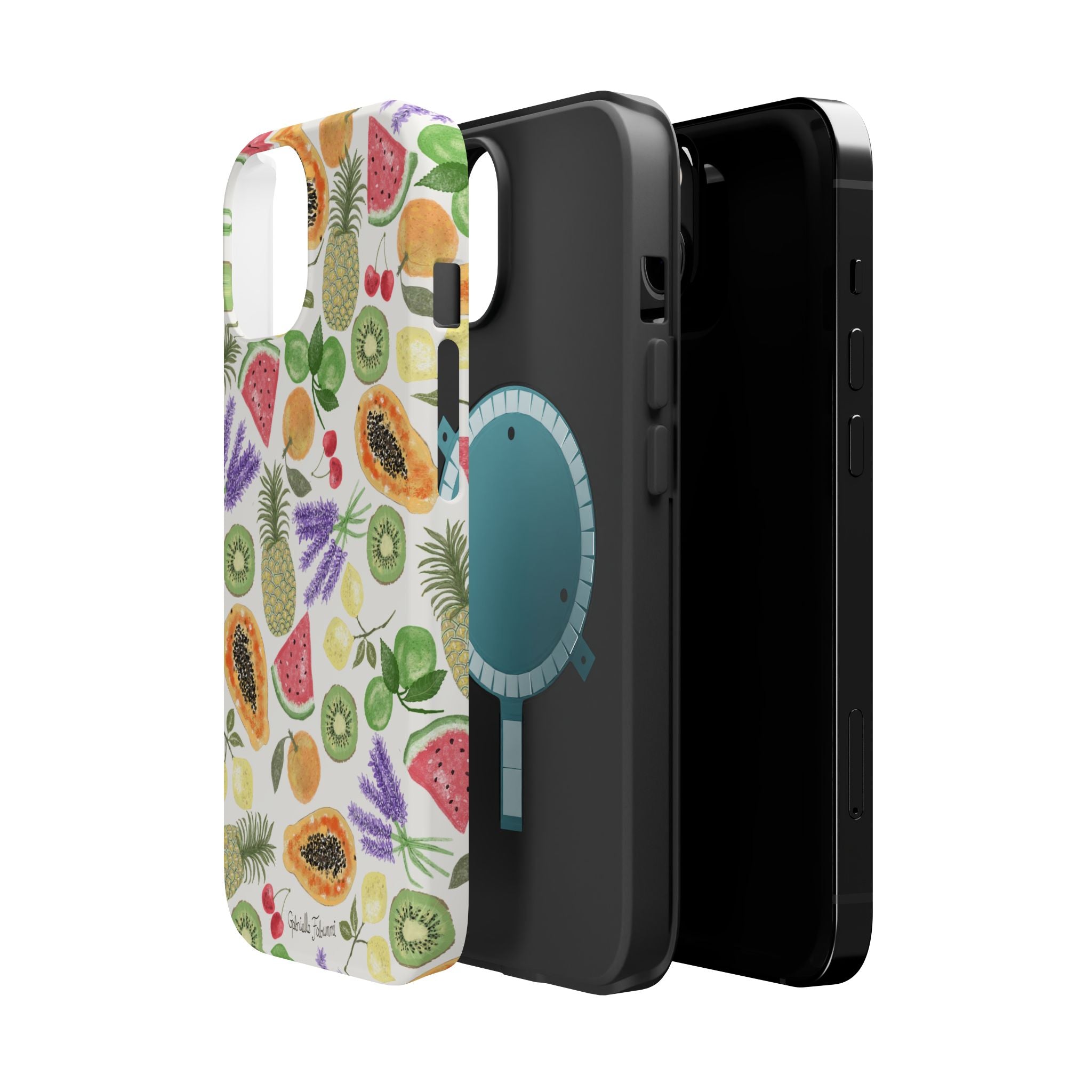 Tropical Fruit Magnetic Impact Phone Case — Watercolor Kiwi, Papaya & Watermelon
