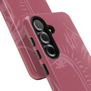 Abstract Line Face Tough Phone Case | Blush Pink Minimalist Art