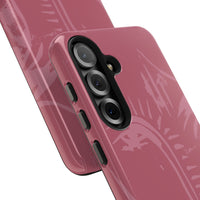 Abstract Line Face Tough Phone Case | Blush Pink Minimalist Art