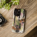 Watercolor Ink Splash Tough Phone Case — Abstract Olive, Blush & Charcoal Protective Cover