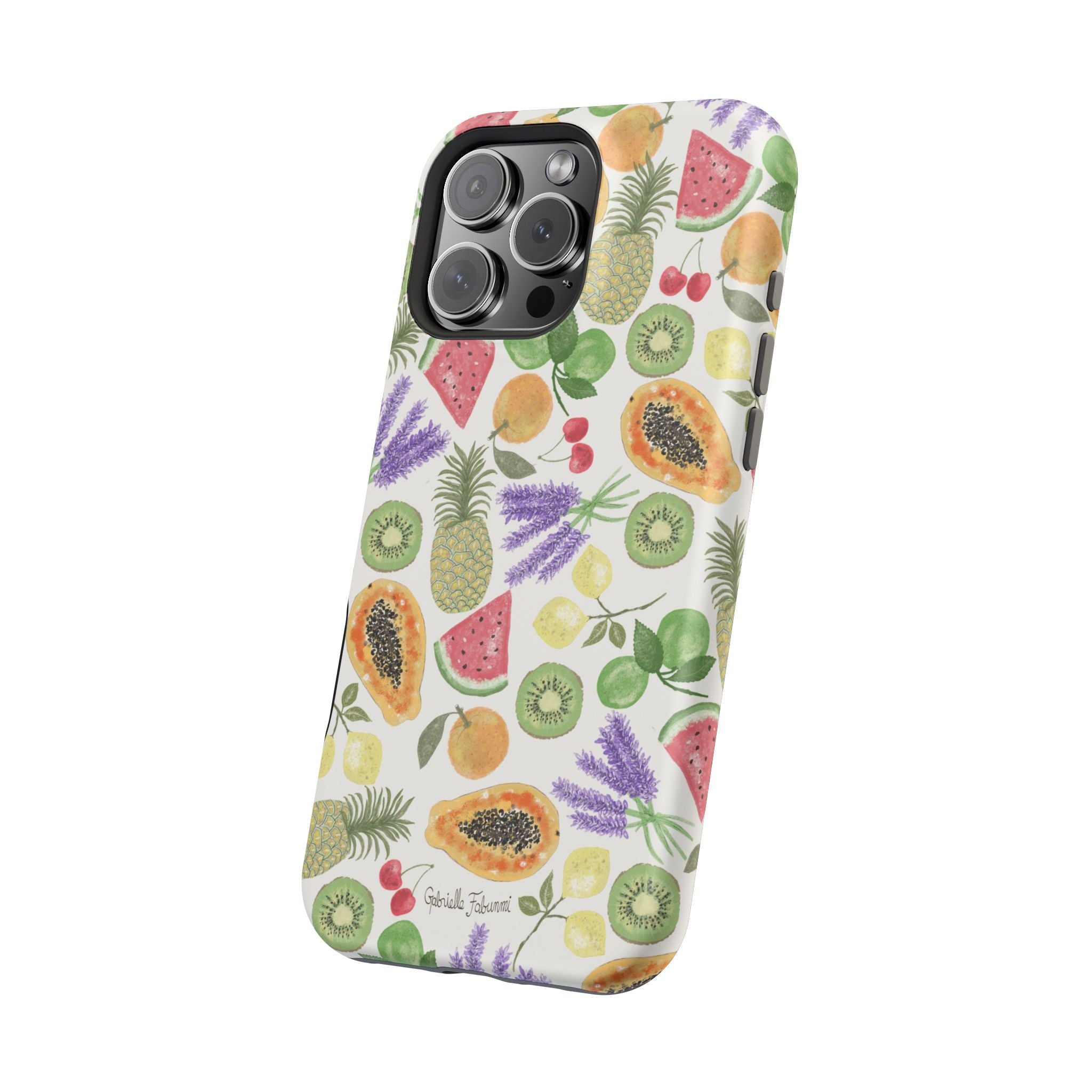 Tropical Fruit Magnetic Impact Phone Case — Watercolor Kiwi, Papaya & Watermelon