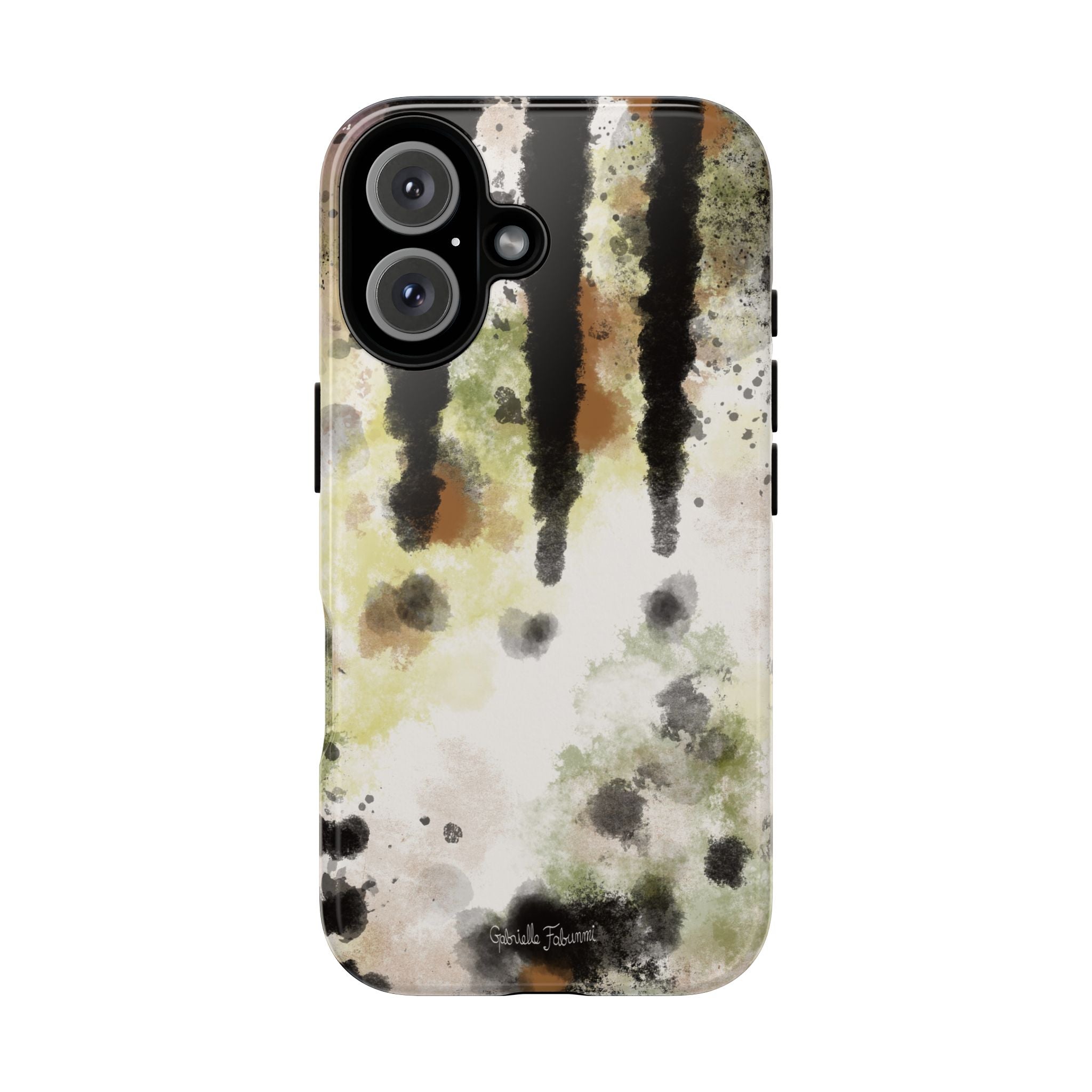 Abstract Camouflage Tough Phone Case — Watercolor Drip Design