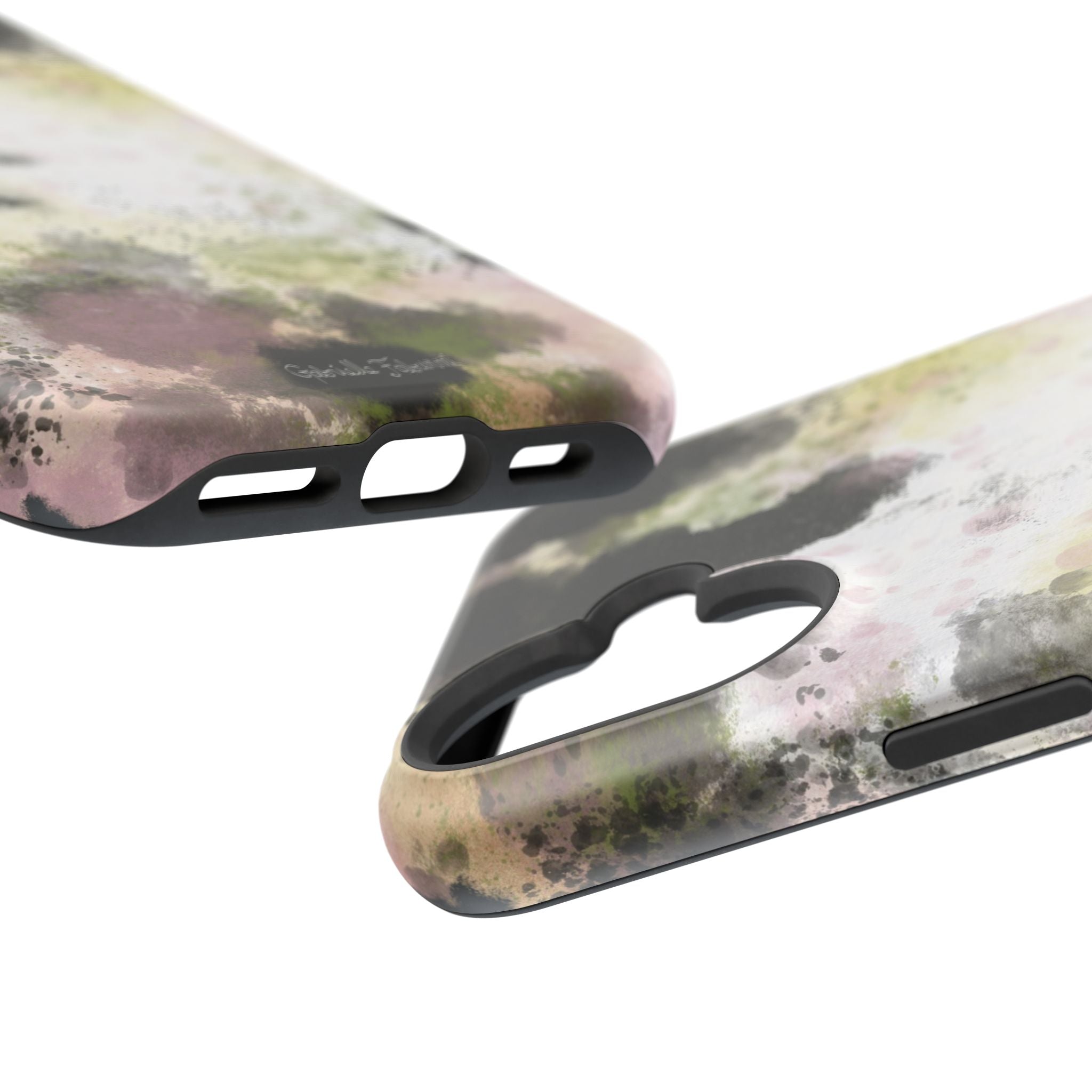 Watercolor Moss Phone Case — Impact‑Resistant Magnetic iPhone Cover