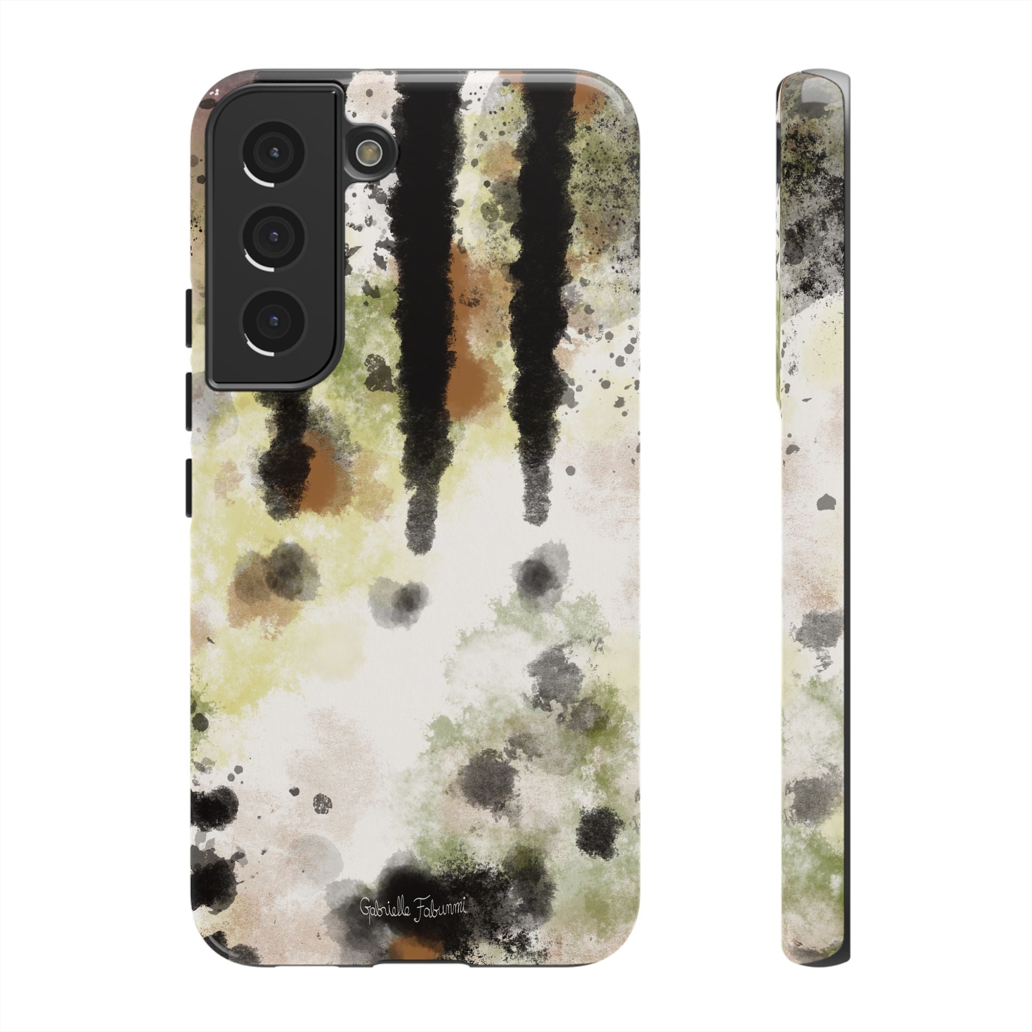 Abstract Camouflage Tough Phone Case — Watercolor Drip Design