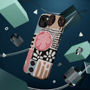Abstract Floral Magnetic Phone Case — Impact-Resistant Protective Cover with Pink & Teal Collage Design