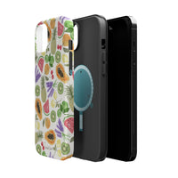 Tropical Fruit Magnetic Impact Phone Case — Watercolor Kiwi, Papaya & Watermelon