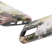 Watercolor Moss Phone Case — Impact‑Resistant Magnetic iPhone Cover