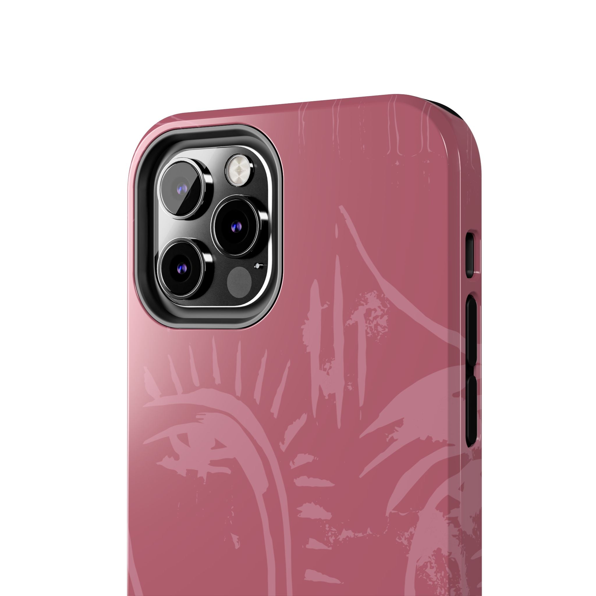 Abstract Line Face Tough Phone Case | Blush Pink Minimalist Art