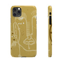 Abstract Line Face Slim Phone Case | Minimalist Art, Mustard Yellow