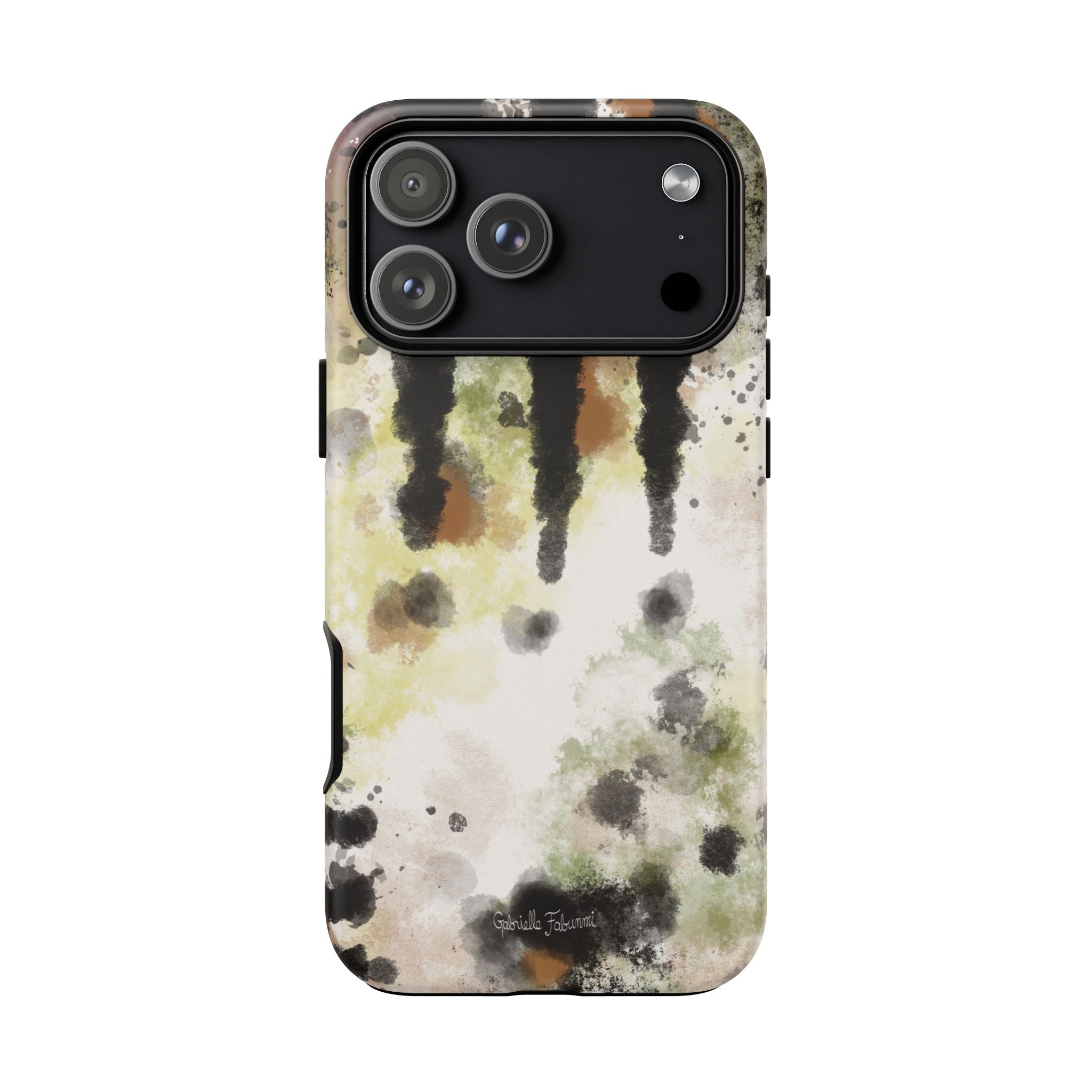 Abstract Camouflage Tough Phone Case — Watercolor Drip Design