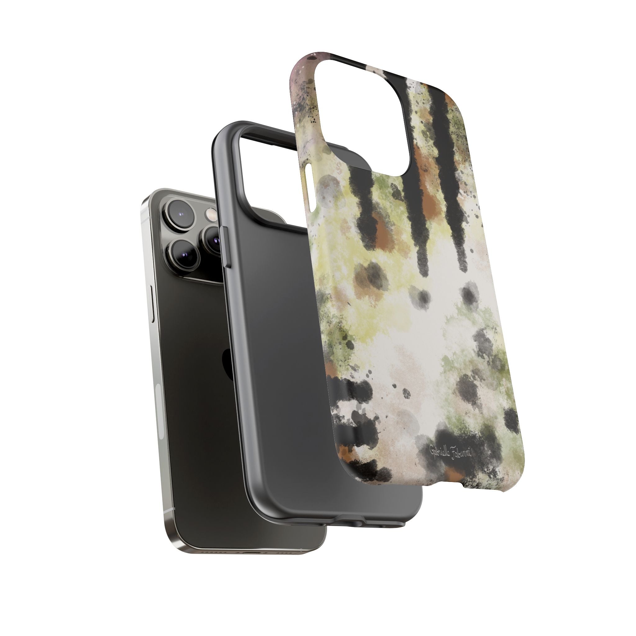 Abstract Camouflage Tough Phone Case — Watercolor Drip Design