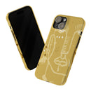 Abstract Line Face Slim Phone Case | Minimalist Art, Mustard Yellow