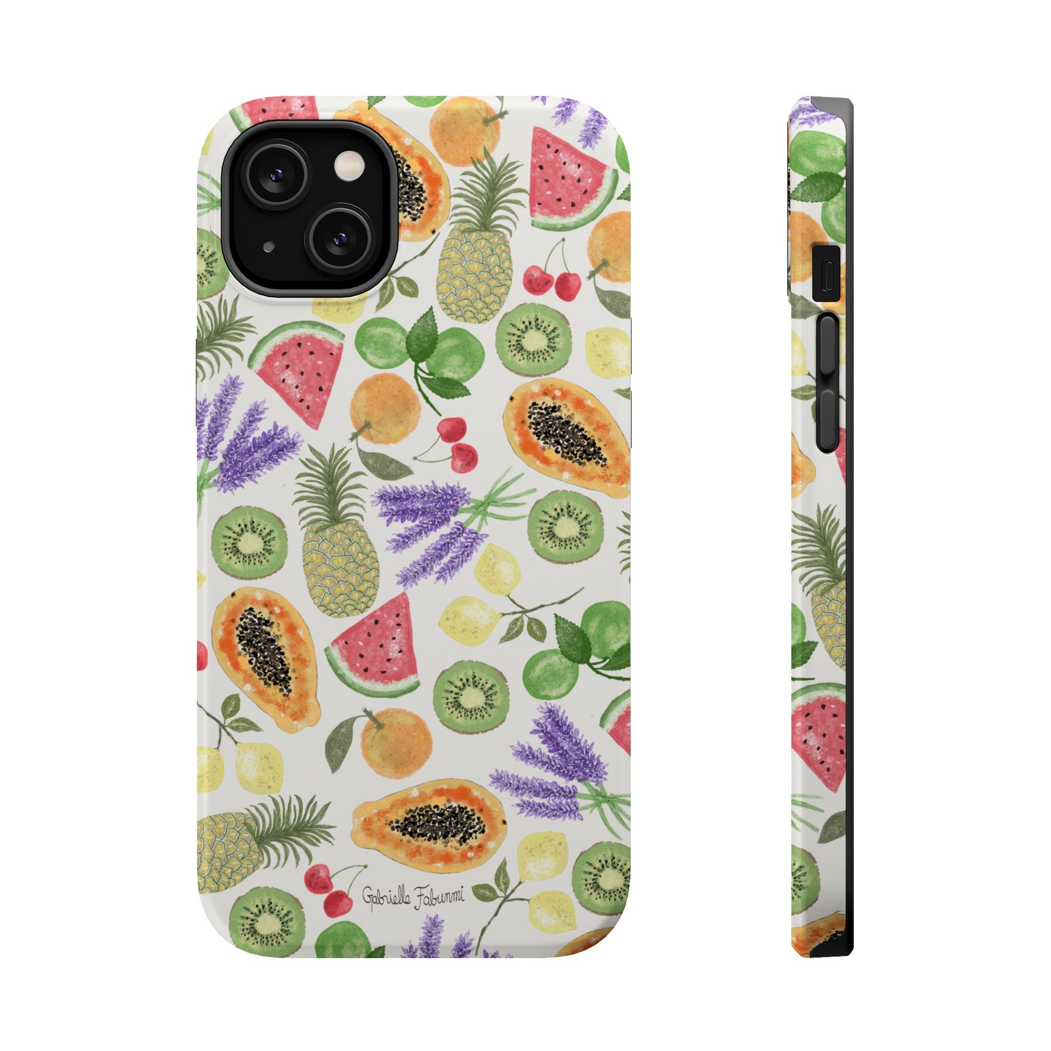 Tropical Fruit Magnetic Impact Phone Case — Watercolor Kiwi, Papaya & Watermelon