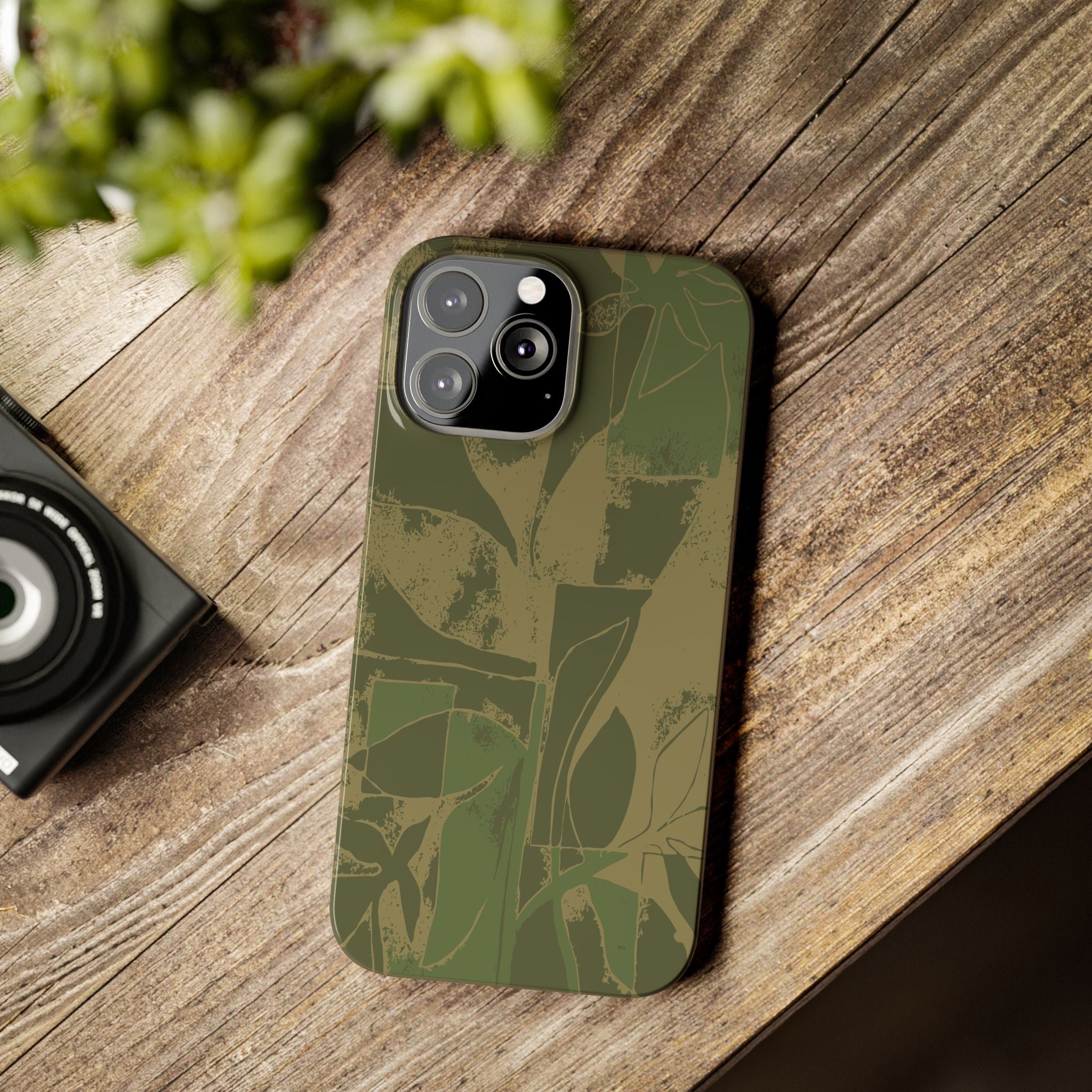 Green Color Block | Slim Phone Case