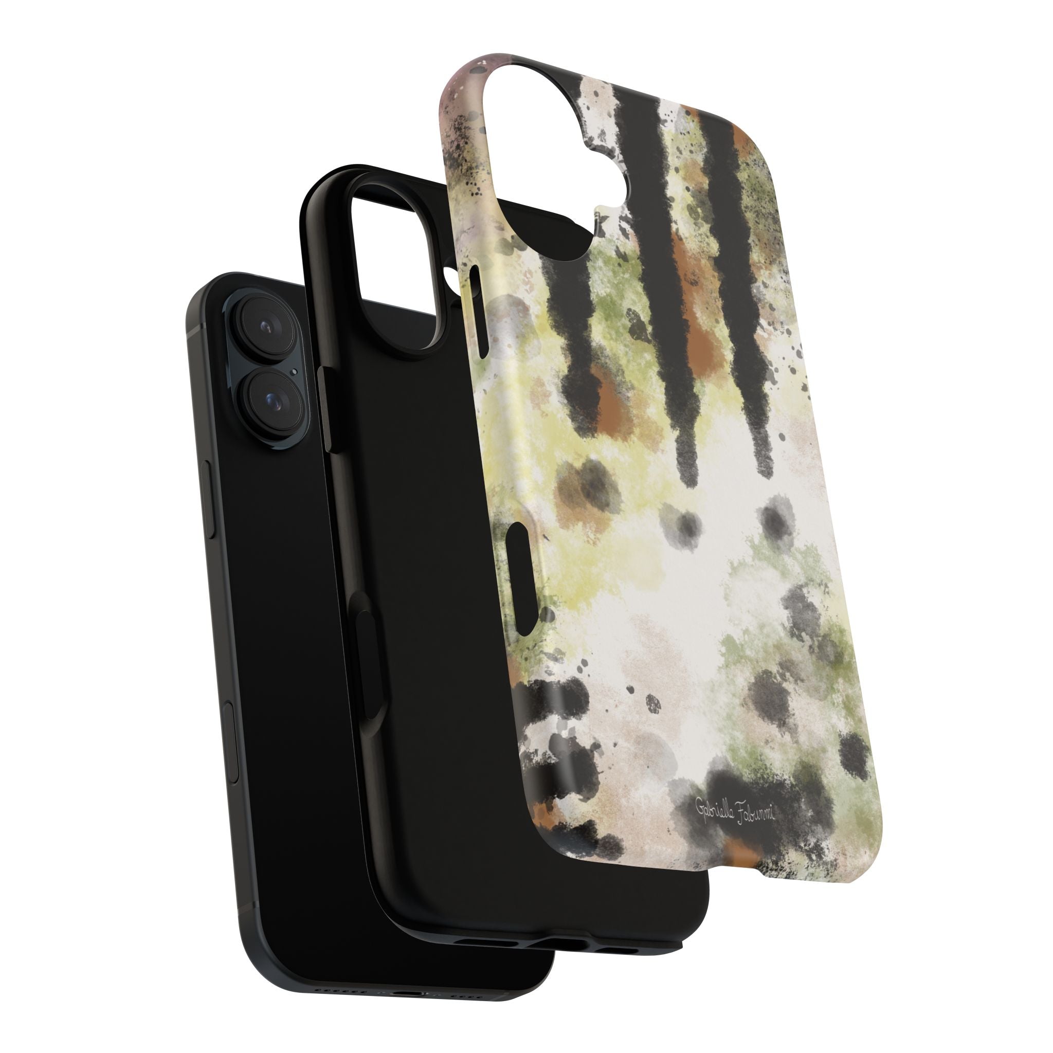 Abstract Camouflage Tough Phone Case — Watercolor Drip Design