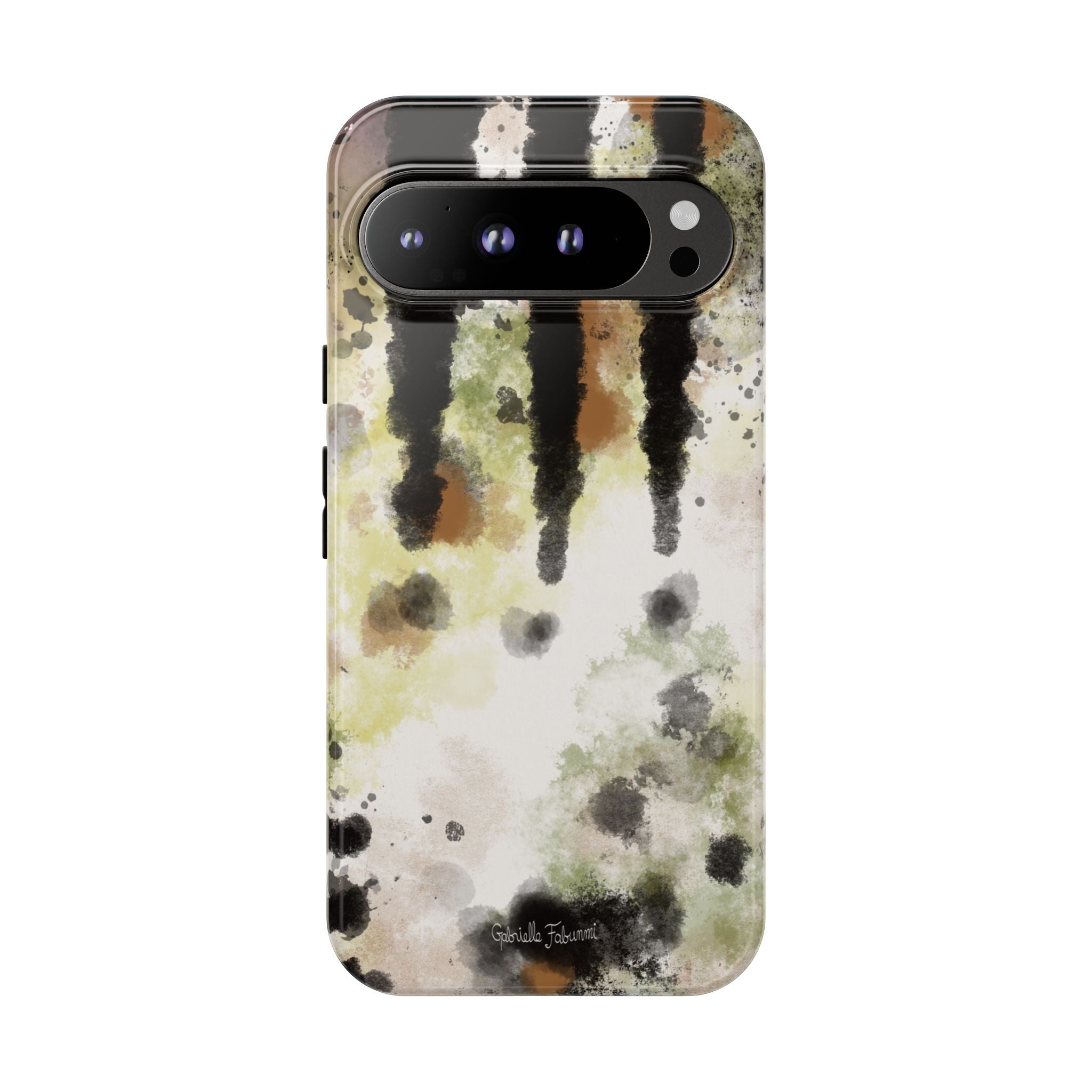 Abstract Camouflage Tough Phone Case — Watercolor Drip Design