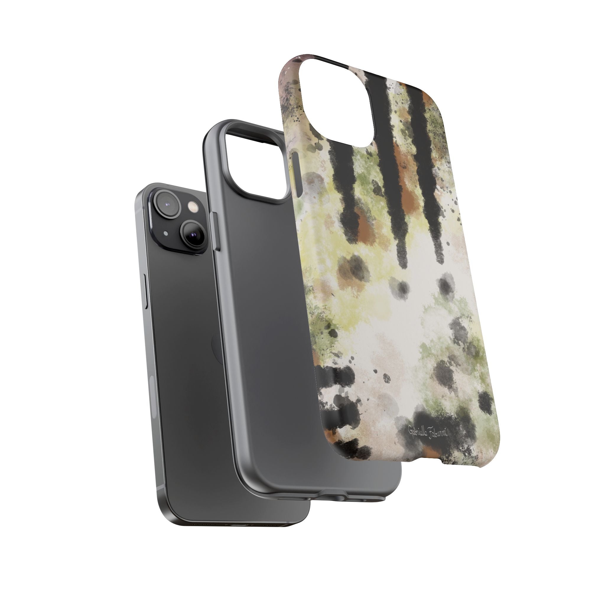 Abstract Camouflage Tough Phone Case — Watercolor Drip Design