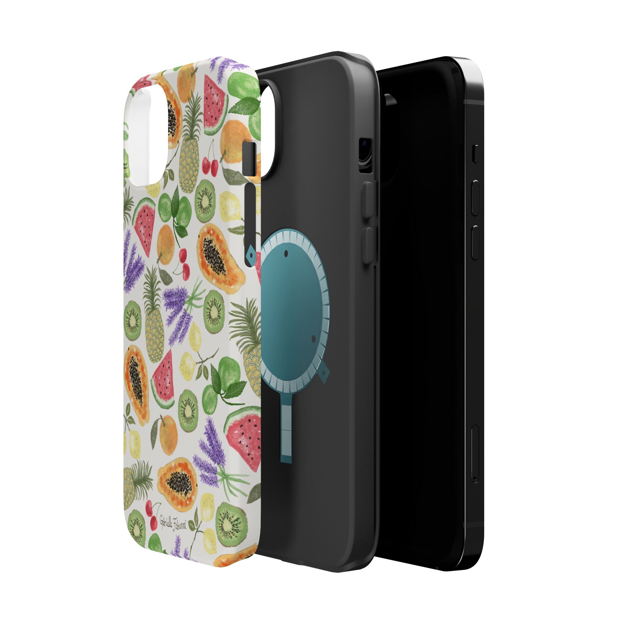 Tropical Fruit Magnetic Impact Phone Case — Watercolor Kiwi, Papaya & Watermelon