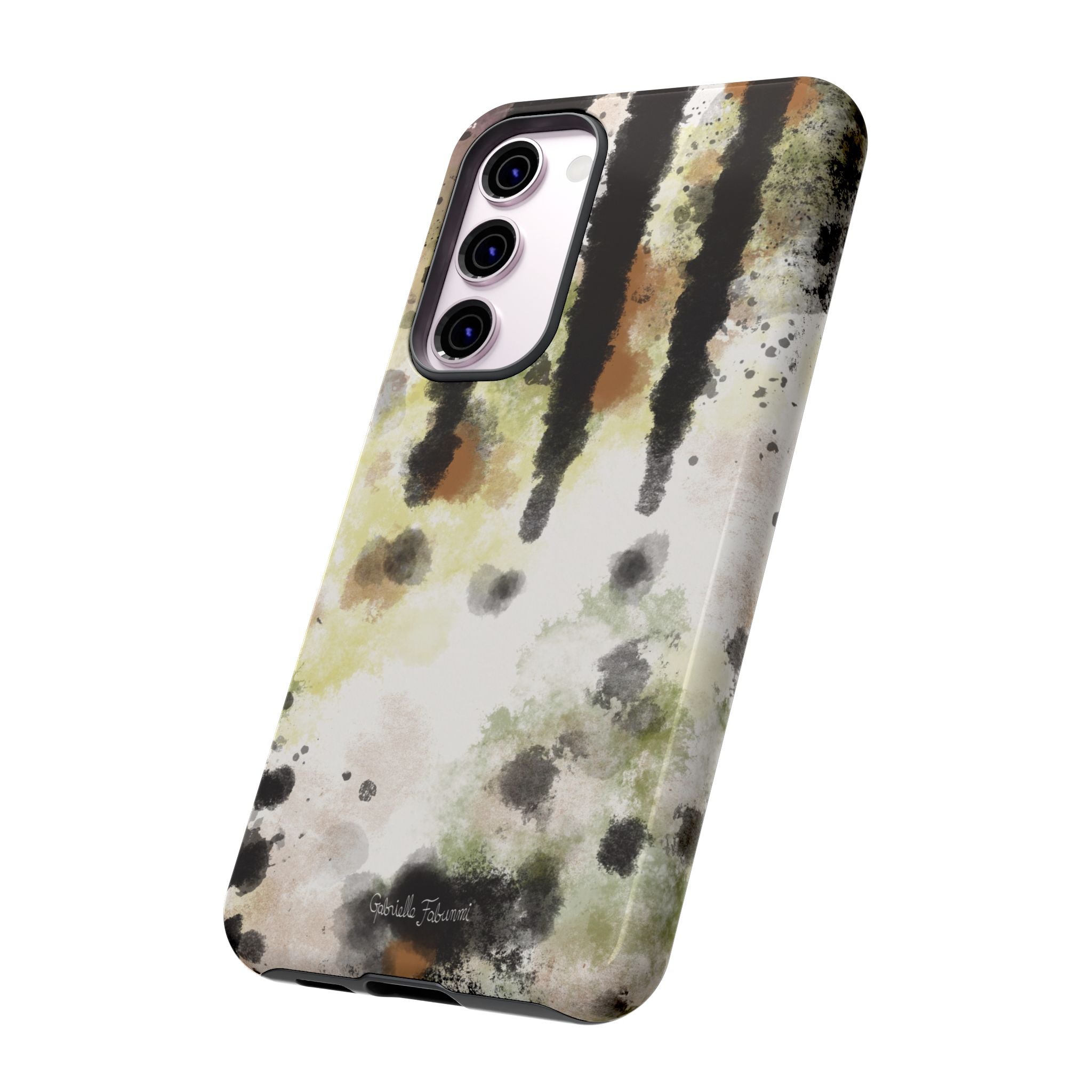 Abstract Camouflage Tough Phone Case — Watercolor Drip Design