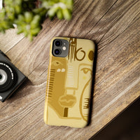 Abstract Face Art Slim Phone Case | Minimalist Neutral Tones