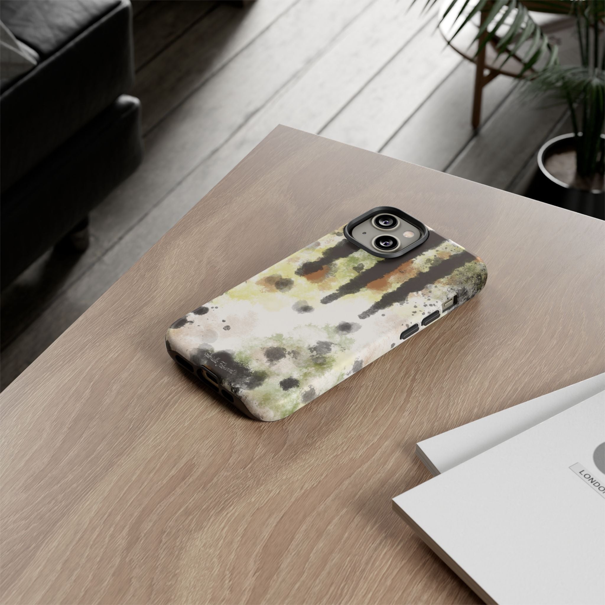 Abstract Camouflage Tough Phone Case — Watercolor Drip Design