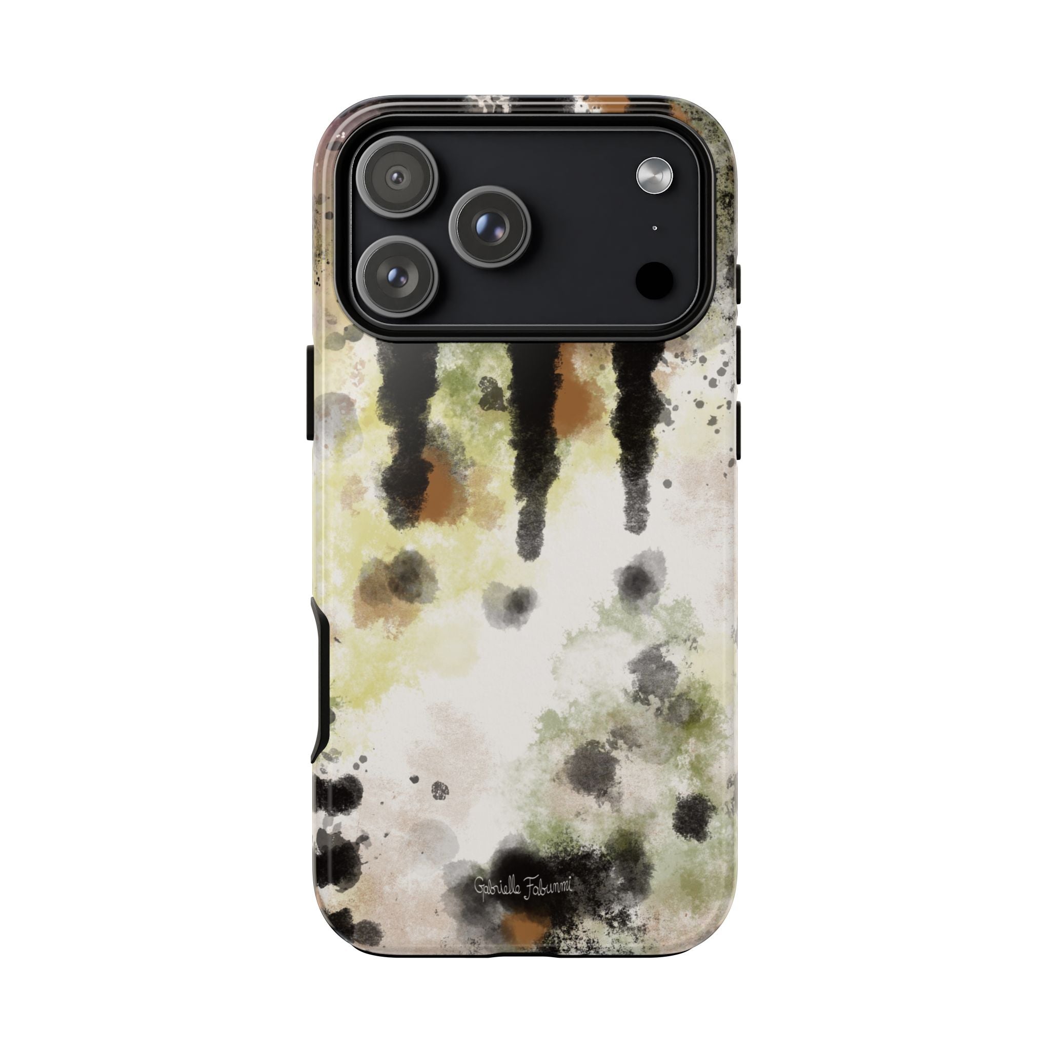 Abstract Camouflage Tough Phone Case — Watercolor Drip Design