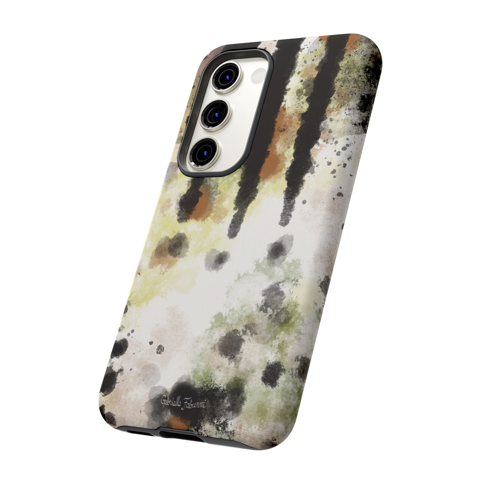 Abstract Camouflage Tough Phone Case — Watercolor Drip Design
