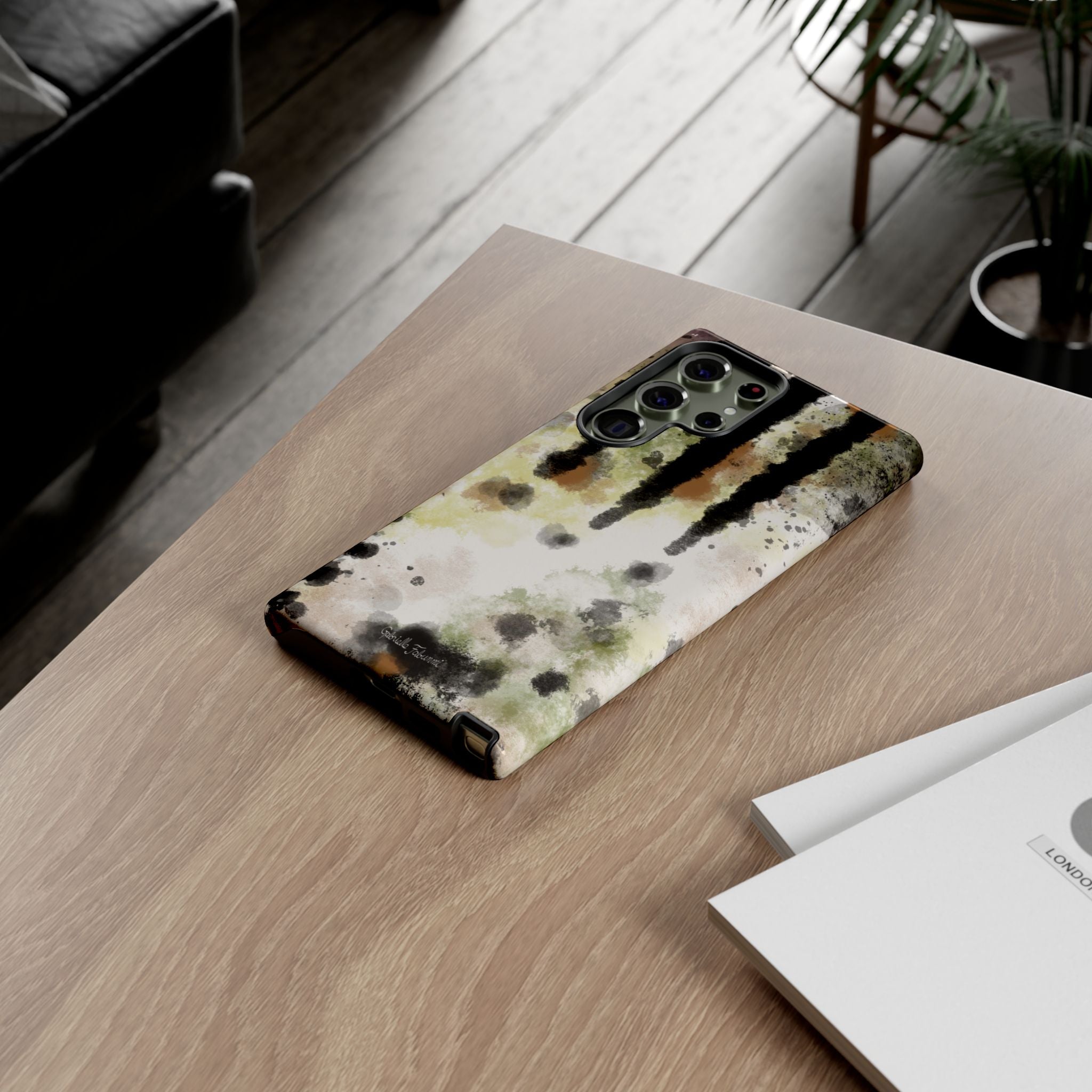 Abstract Camouflage Tough Phone Case — Watercolor Drip Design