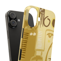 Abstract Face Art Slim Phone Case | Minimalist Neutral Tones