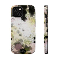 Watercolor Moss Phone Case — Impact‑Resistant Magnetic iPhone Cover