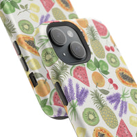 Tropical Fruit Magnetic Impact Phone Case — Watercolor Kiwi, Papaya & Watermelon