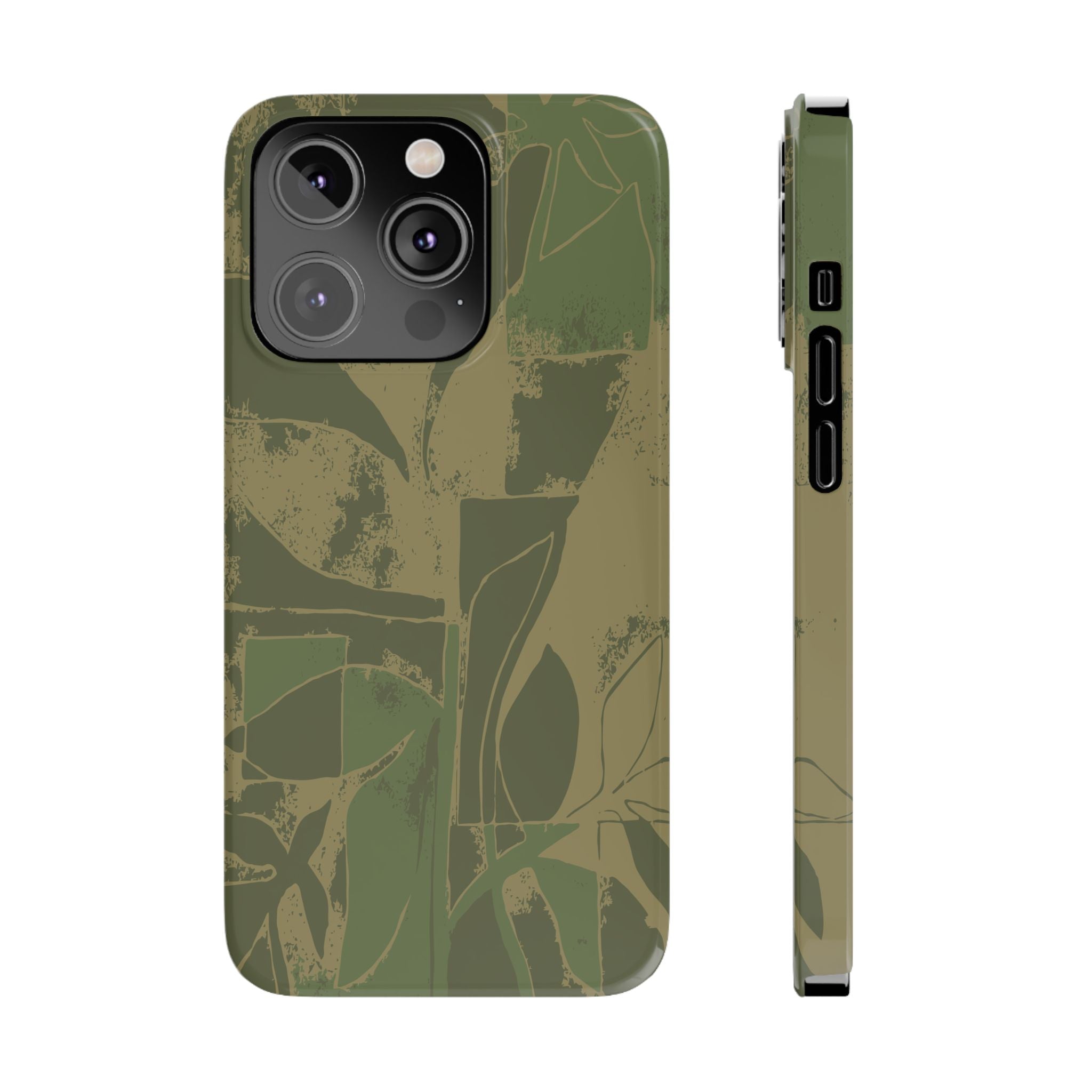Green Color Block | Slim Phone Case