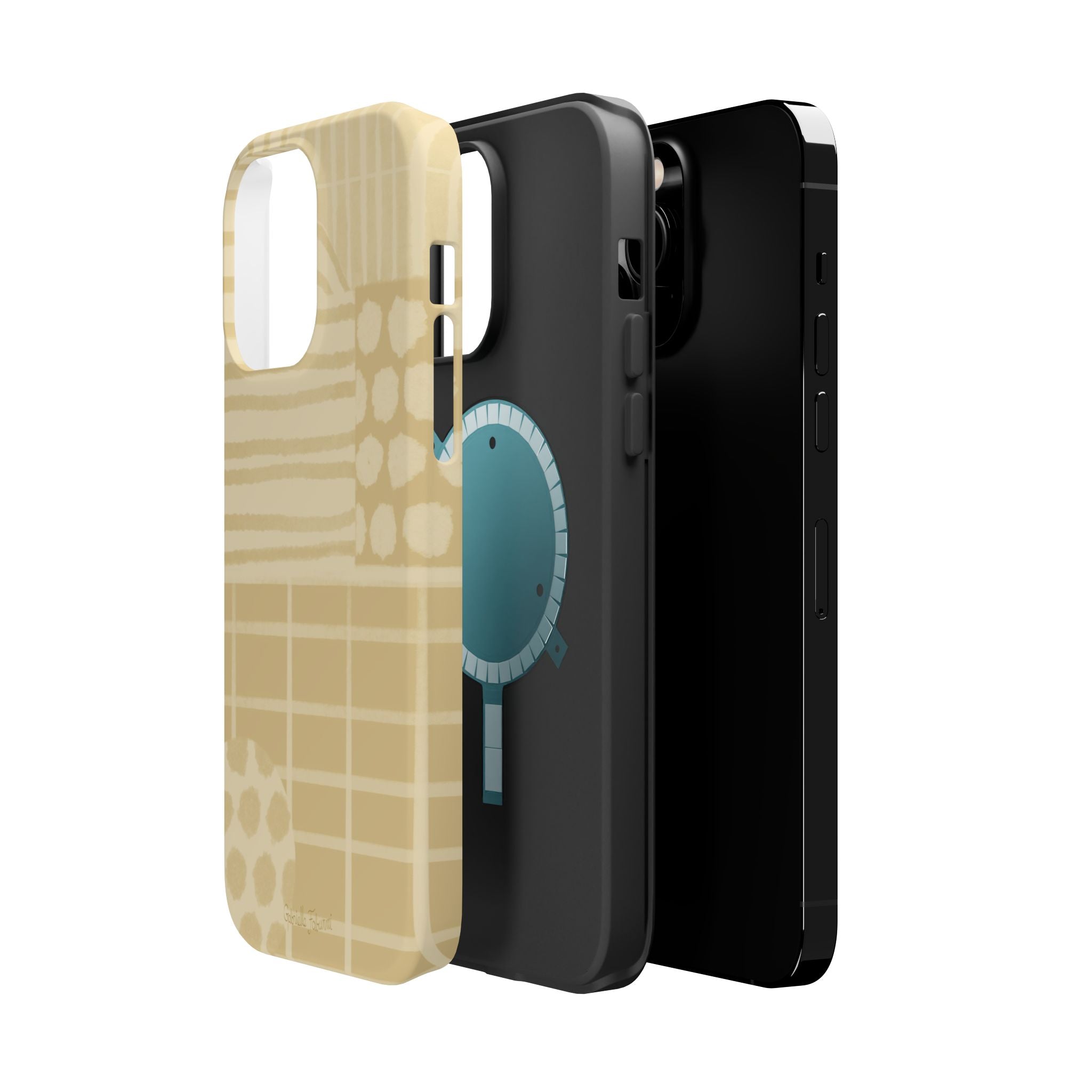 Magnetic Impact-Resistant Phone Case — Neutral Geometric Pattern