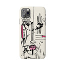Abstract Face Line Art Slim Phone Case | Minimal Pink Accent
